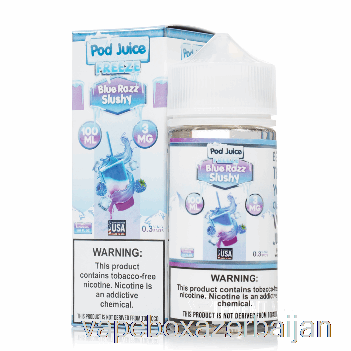 E-Juice Vape FREEZE Blue Razz Slushy - Pod Juice - 100mL 12mg